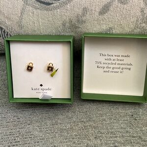 Kate Spade Gold Mini Padlock Earrings
